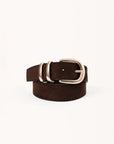 Chocolate Suede Gold Georgiana Belt