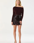 Brown Sequin Mini Skirt
