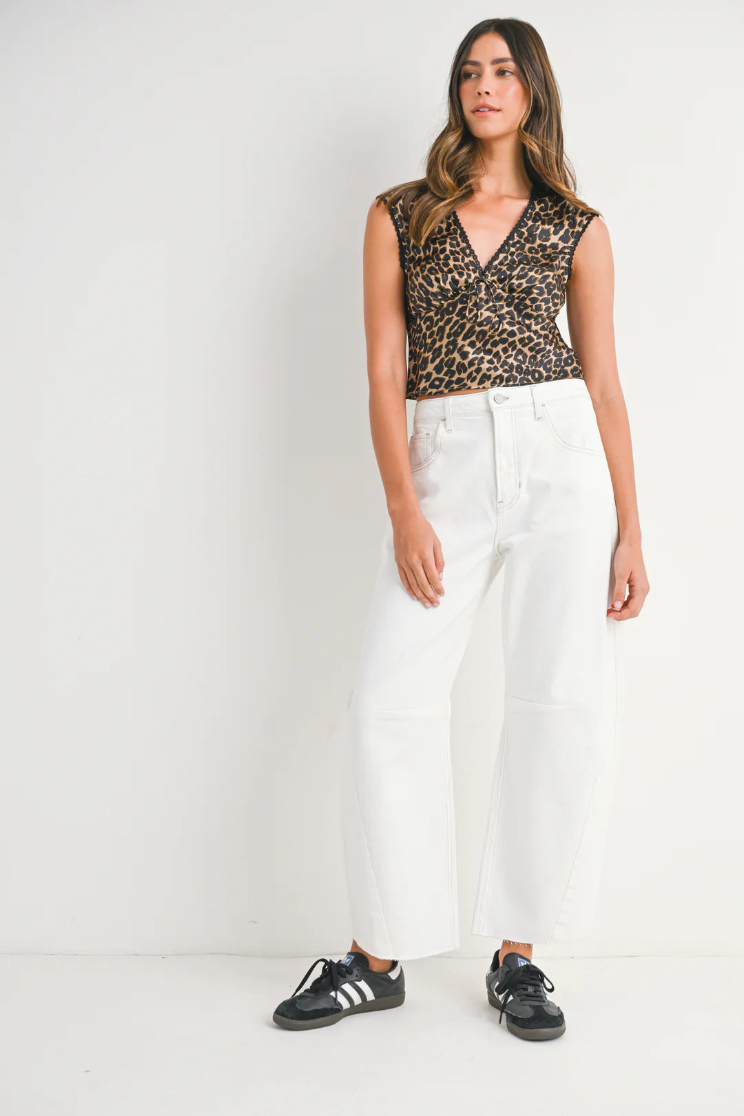 Off White Barrel Jean With Seams