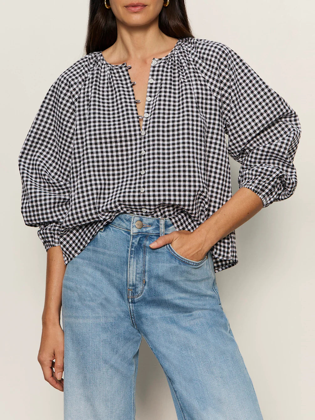 Picnic Perfect Gingham Button Blouse