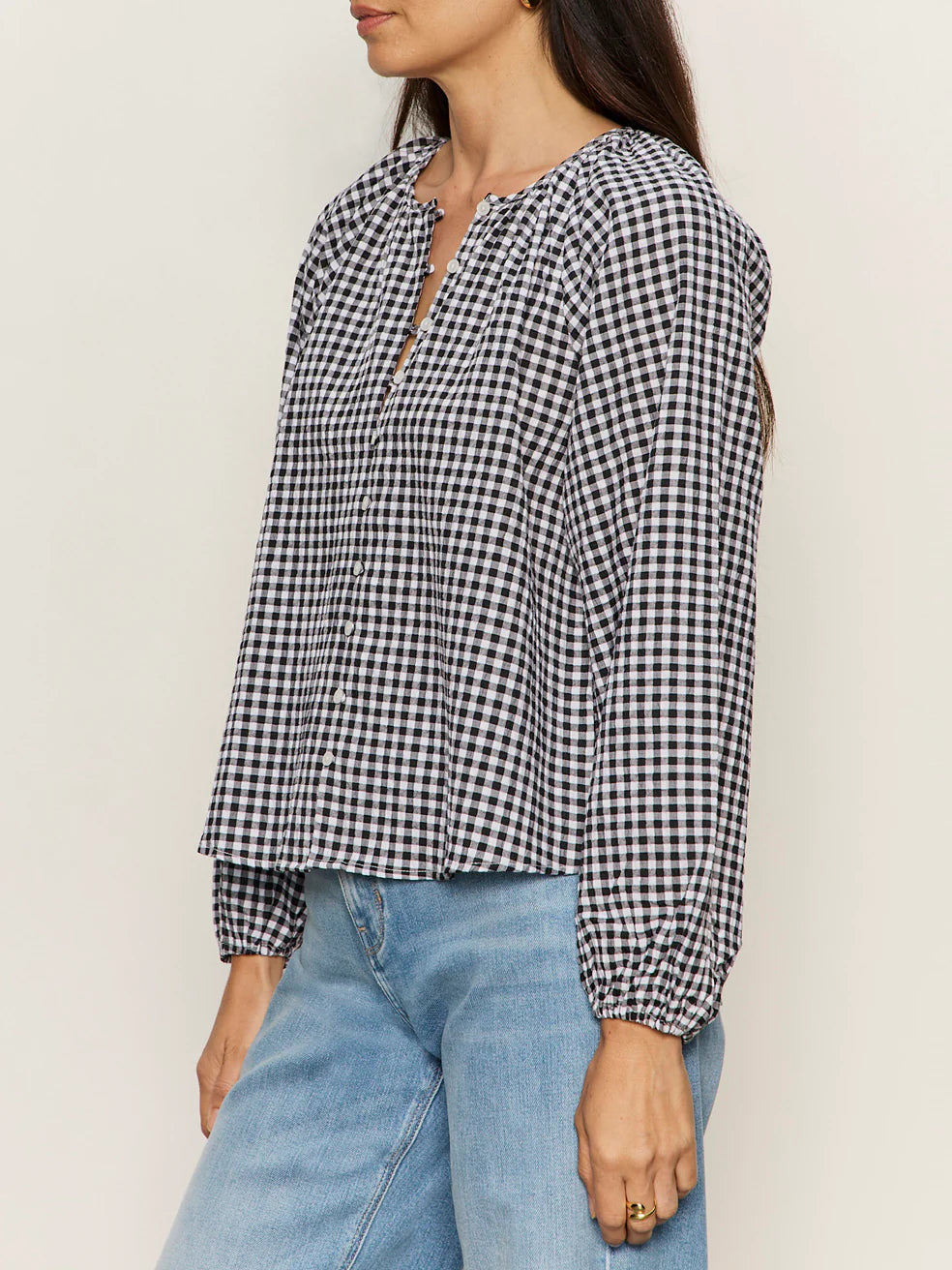 Picnic Perfect Gingham Button Blouse