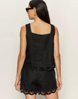 Almost There Black Linen Top
