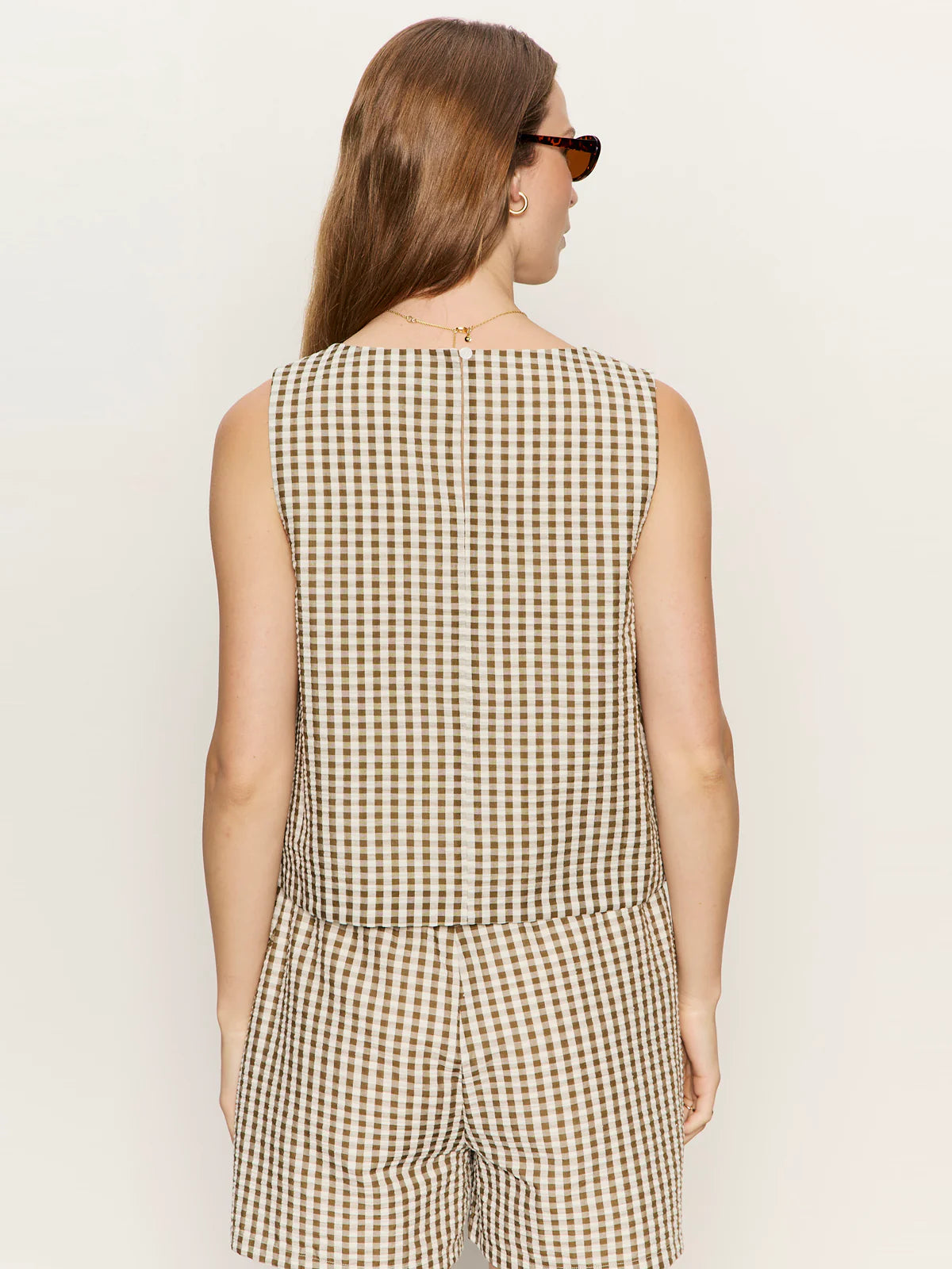 Better Days Gingham Shell Top