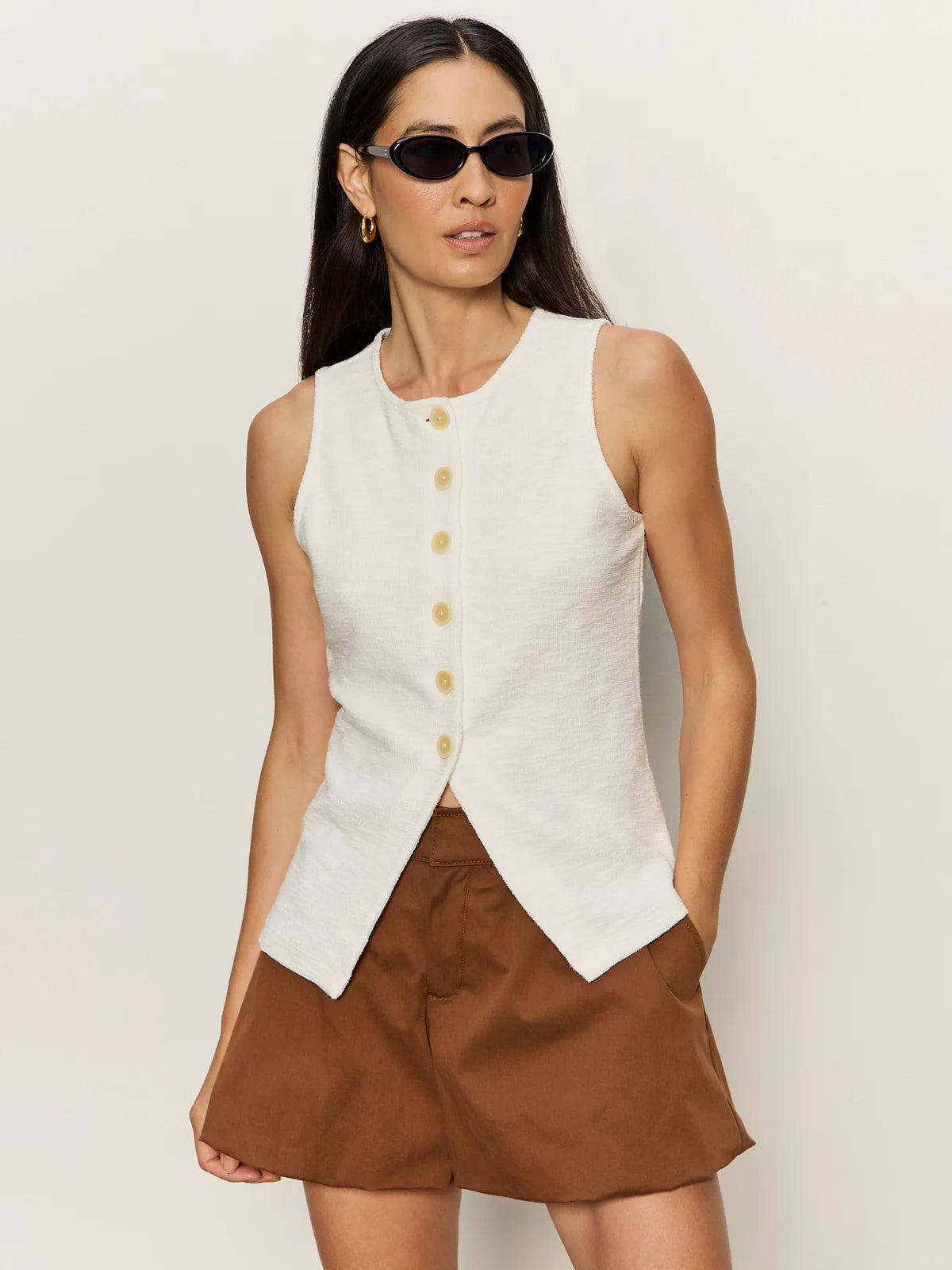 Nothing Extra Chalk Knit Vest