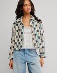 Ivory Combo Stripe Cassie Mod Jacket