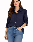 Navy Charlotte Button Up
