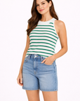 White & Green Aubrey Tank