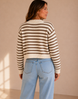 Mocha & White Averie Cardigan
