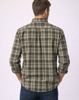 Olive Gravel Plaid Madras Button Down Shirt