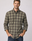 Olive Gravel Plaid Madras Button Down Shirt