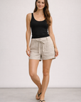 Sand Katie High Rise Drawstring Short
