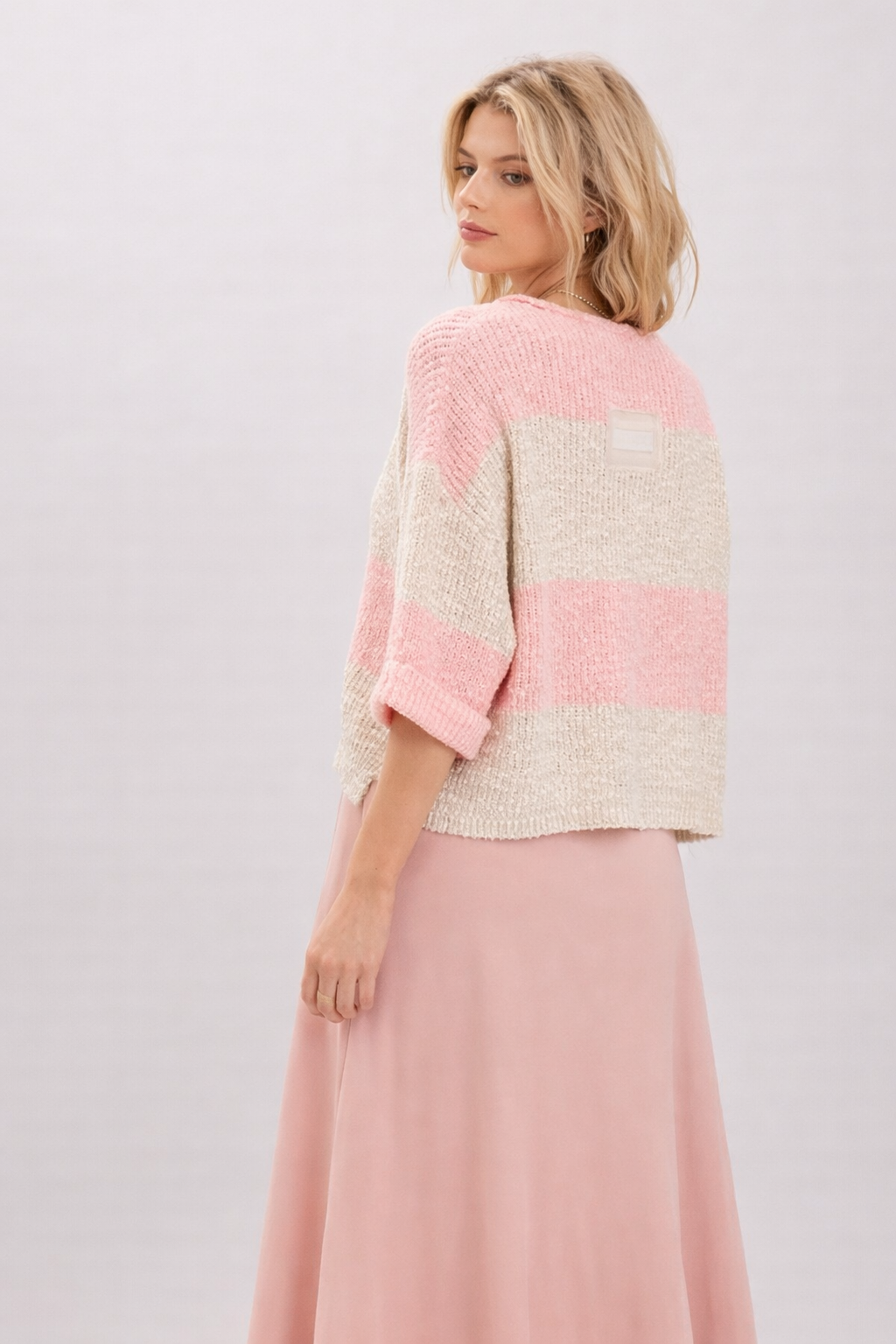 Bubblegum &amp; Oatmeal Patch Sweater