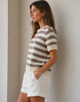 Mocha Stripe Laila Top