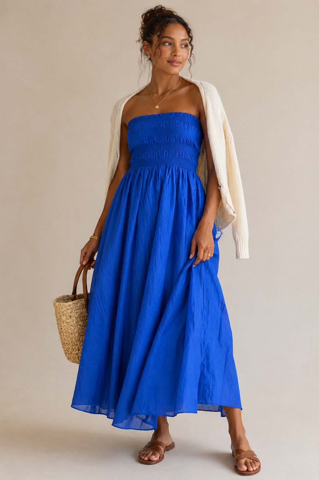 Nautical Cornelia Poplin Maxi Dress