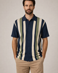 Navy & Green Velzy Knitted Shirt