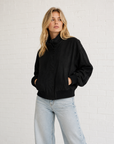Black Haven Faux Suede Bomber
