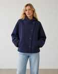 Navy Blazer Avery Asymmetrical Jacket