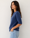 Indigo Odette Fuzzy Knit Top - G259WT6117