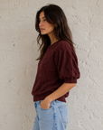 Aubergine Hallie Cable Knit Top - G258WT6098