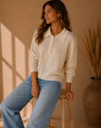 Cream Tassie Long Sleeve Sweater - KS40701