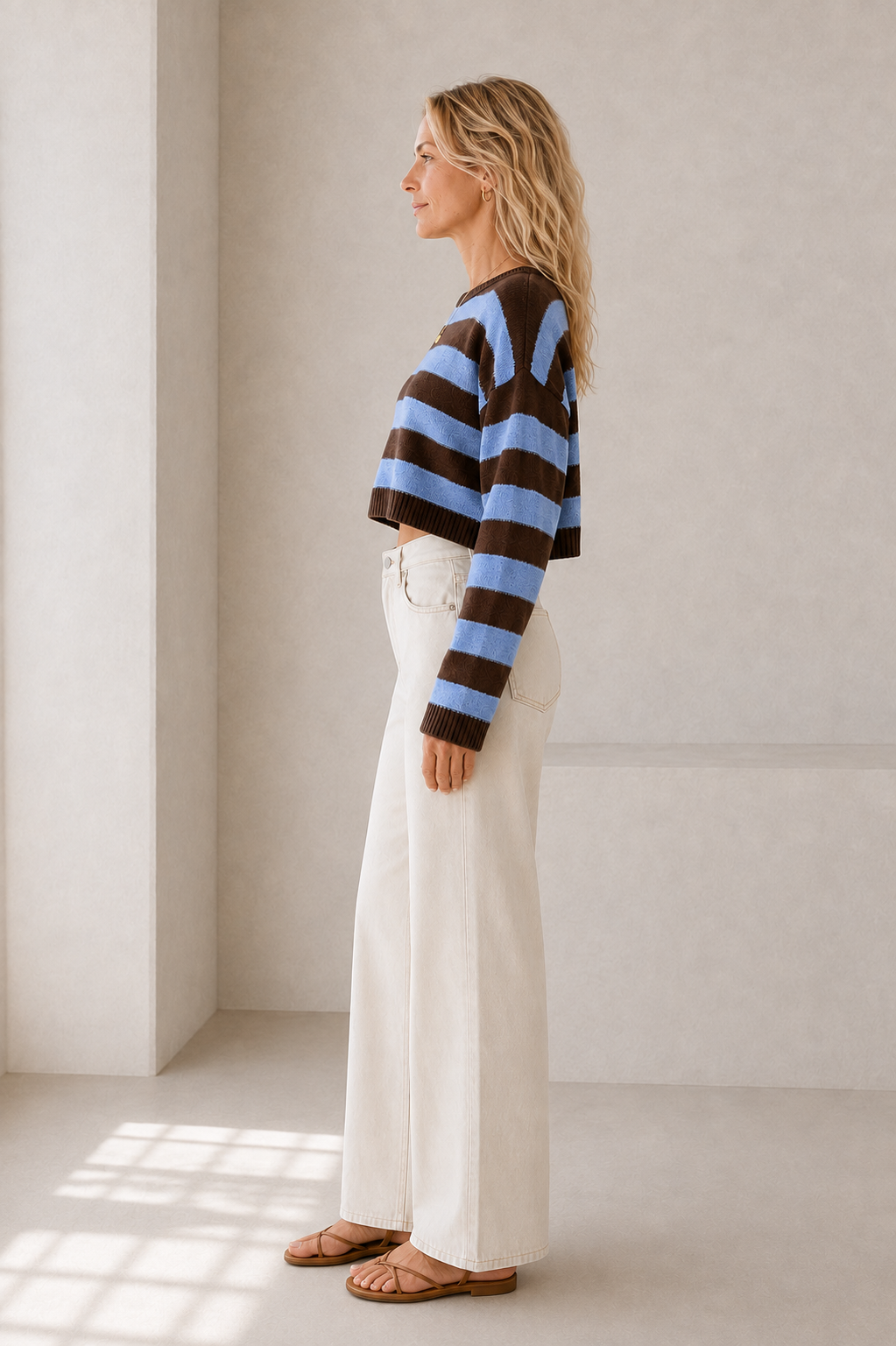 Chocolate Brown Striped Bella Sweater