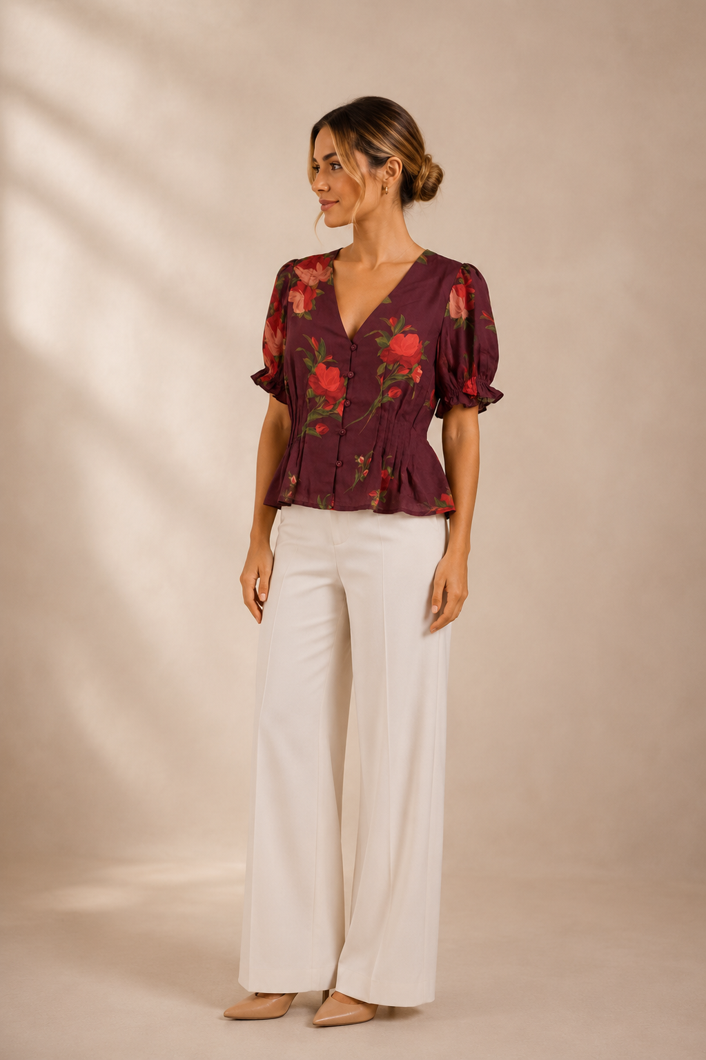 Wine Irene Blouse - L10092T1