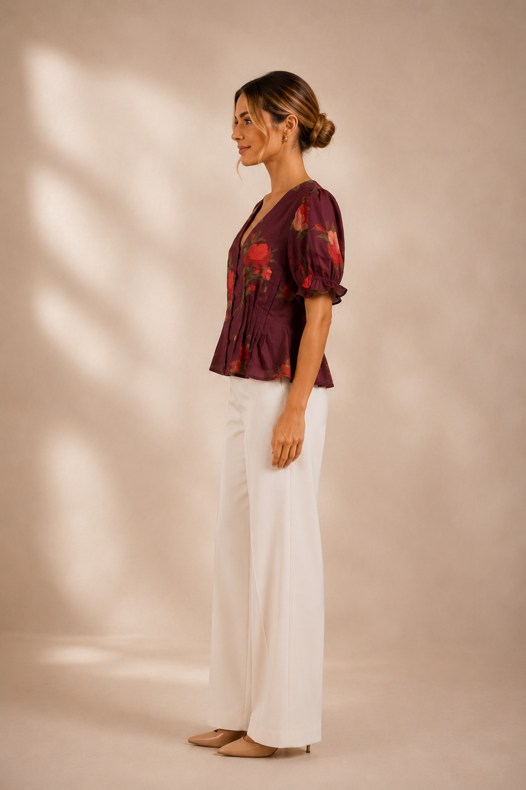 Wine Irene Blouse - L10092T1