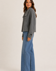 Charcoal Boston Oversized Collar Jacket - LJ3589