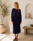 Navy Madison Ribbed Sweater - W2288