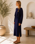 Navy Madison Ribbed Sweater - W2288