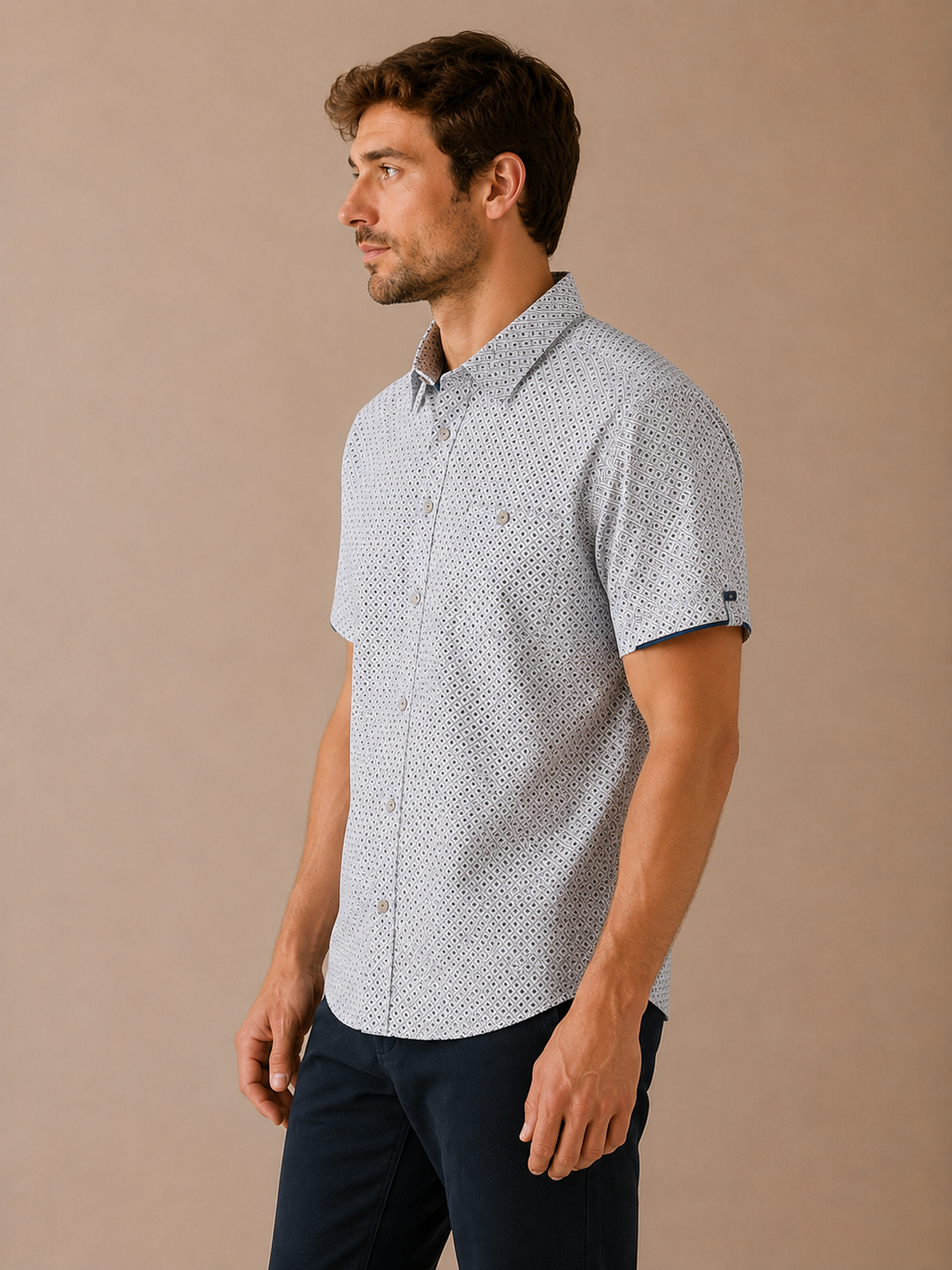 Olive Lithos Button Up - SMK-7776