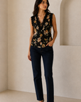 Black Multi Ivette Top - L10148