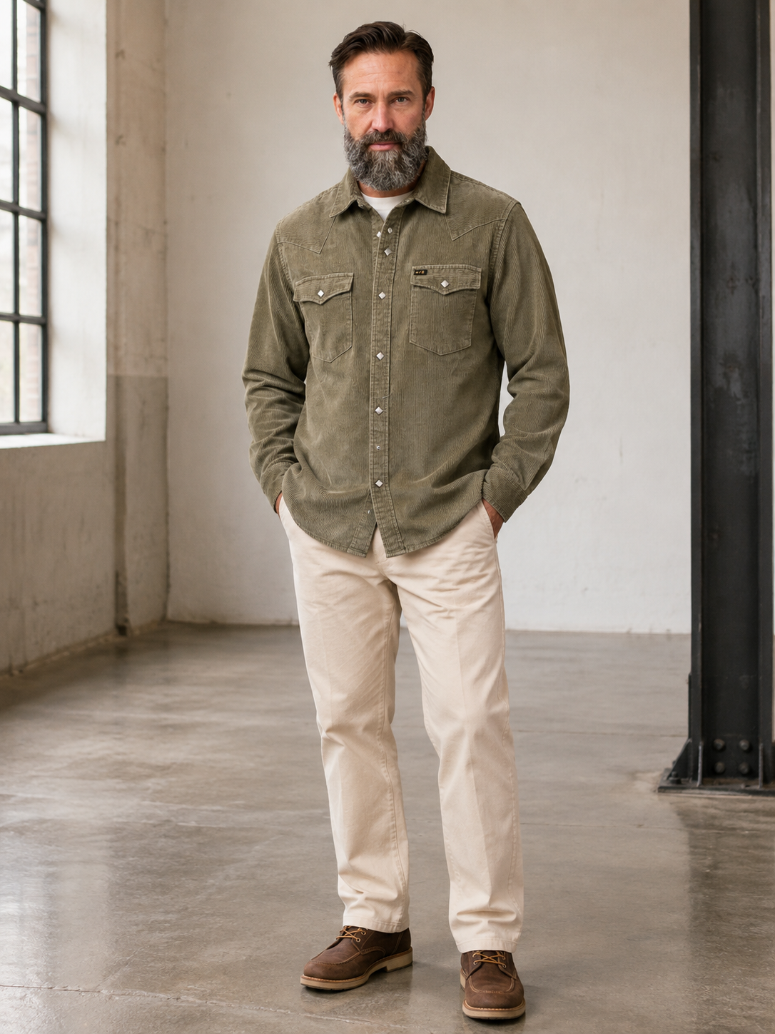 Aloe Banning Corduroy Snapshirt - 222526F