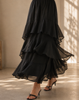 Black Antonella Ruffle Skirt
