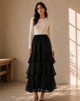 Black Antonella Ruffle Skirt