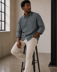 Balsam Mini Stripe Classic Stretch Selvage Shirt - 3260104142140