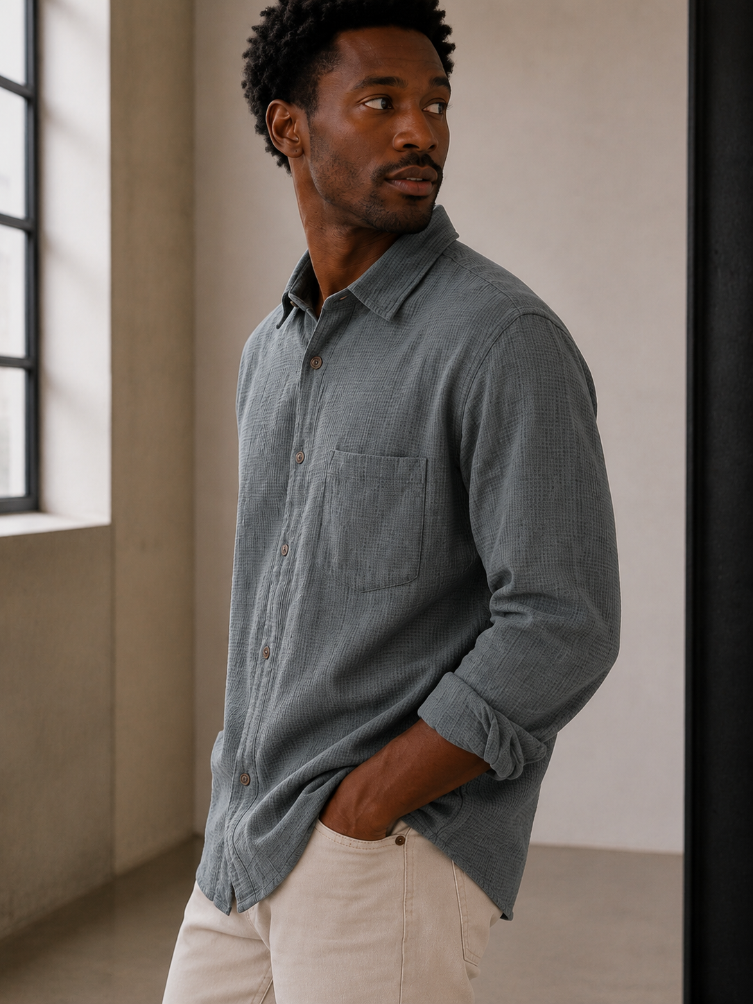 Balsam Mini Stripe Classic Stretch Selvage Shirt - 3260104142140