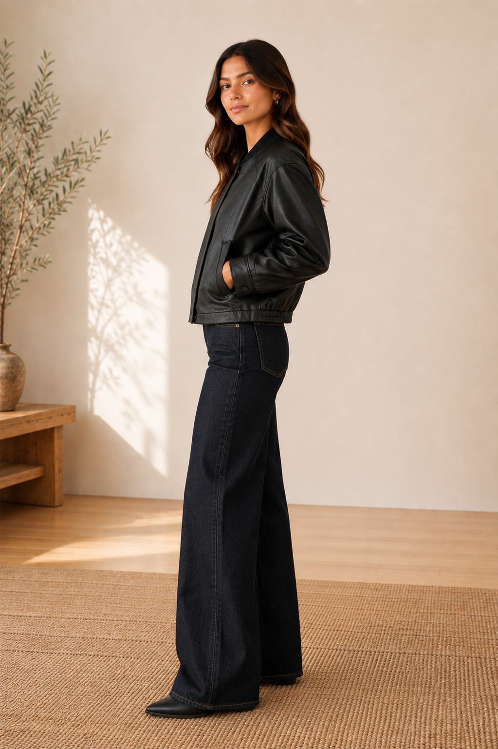 Black Academy Vegan Leather Bomber - LJ3591