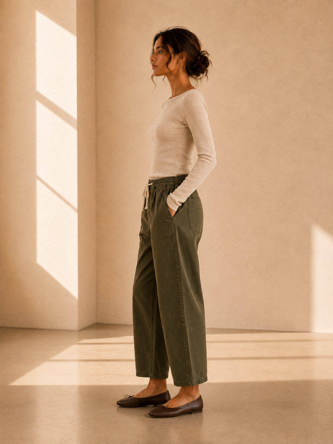 Dried Ivy Toni Pull On Elastic Pant - DEX1-10206