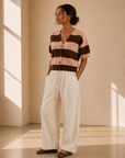 Pink & Brown Lily Sweater Top - 7473WS