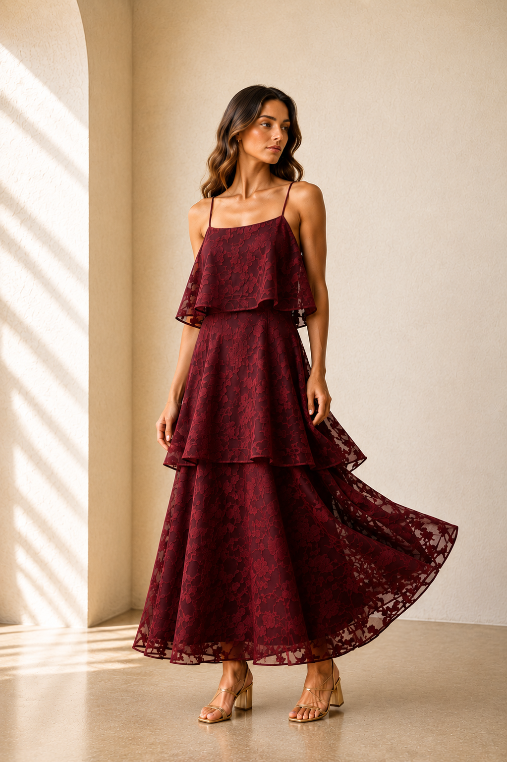 Burgundy Nerissa Maxi Dress - PNPEQ3263430