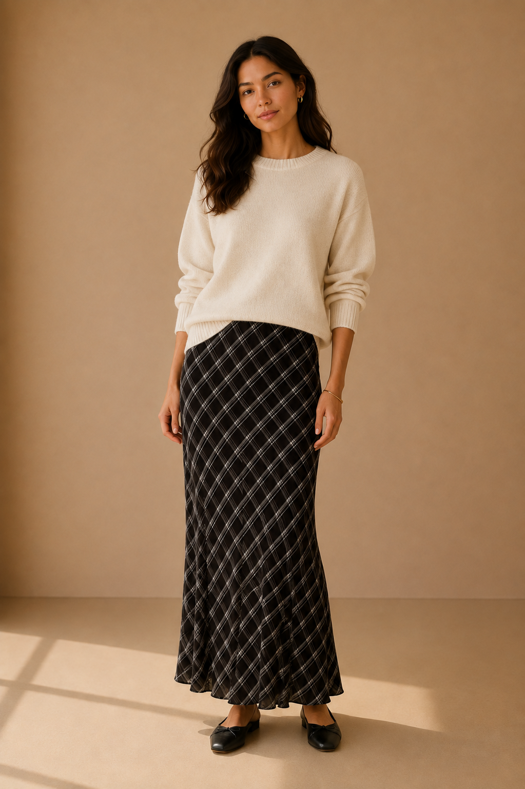 Ash Black Europa Plaid Skirt - ZK263446