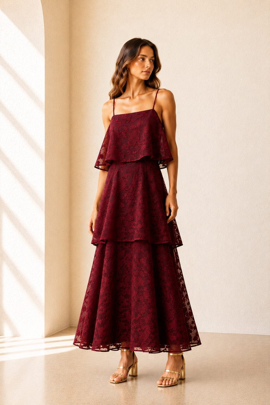 Burgundy Nerissa Maxi Dress - PNPEQ3263430