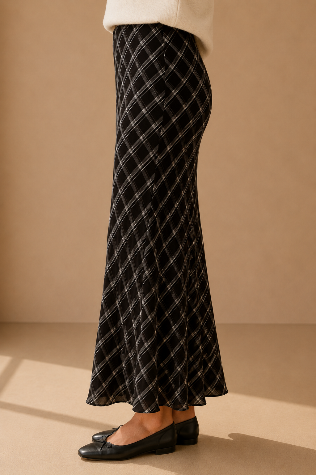 Ash Black Europa Plaid Skirt - ZK263446