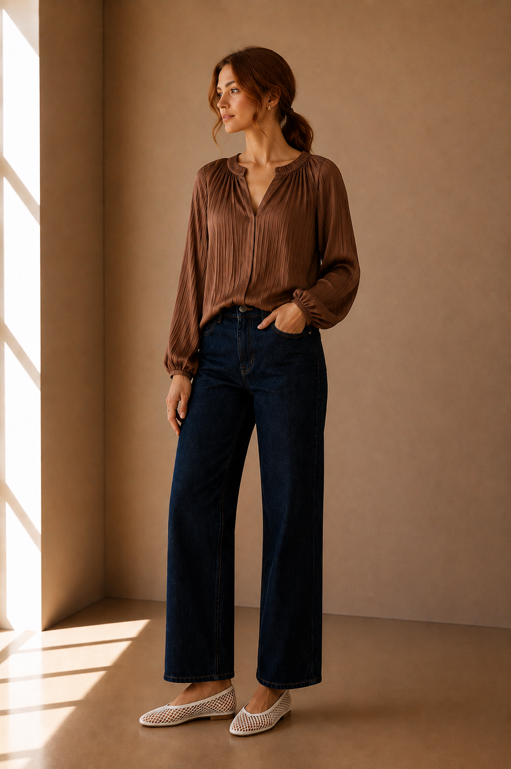 Mocha Mousse Hadley Blouse
