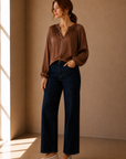 Mocha Mousse Hadley Blouse
