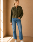 Monstera All Day Cropped Suede Jacket - ZJ253339