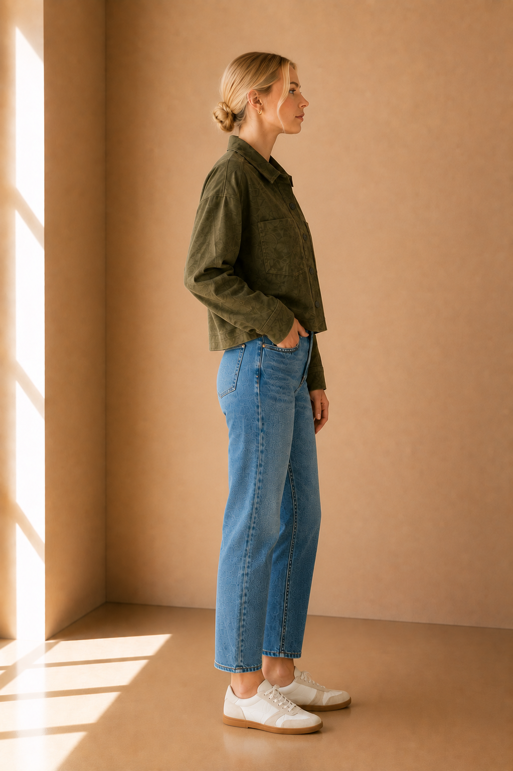 Monstera All Day Cropped Suede Jacket - ZJ253339