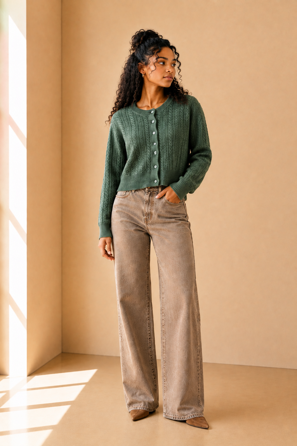 Monstera Medina Pointelle Cardigan - ZW263444