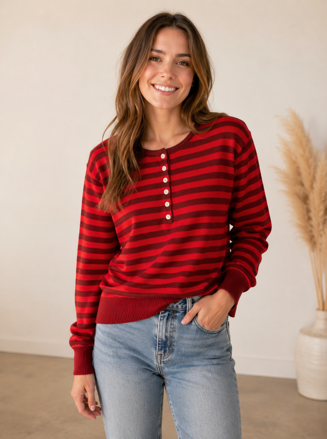Burgundy &amp; Poppy Elliana Top - TAR1509